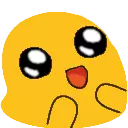 Blob emoji with expressive face in awe