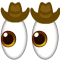 Eyes emoji with cowboy hats