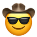 Smiling cowboy wearing sunglasses