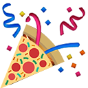 Pizza party popper emoji